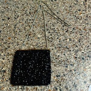 Vintage 50s 60s style sequin cross body purse La Regale chain silky beaded rare